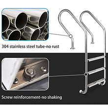 Stainless Steel Pool Ladder 3 Step Swimming Pool Handrail for 1-1.4m Pool Entry 250lbs Load Capacity No Need to embed/Silver / 155x50x18cm (Silver 155x50x18cm)