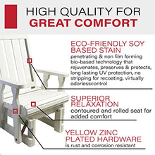Amish Casual Heavy Duty 600 Lb Mission High Back Treated Glider Chair (Semi-Solid White Stain)