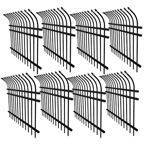 ALEKO 8-Panel Steel Security Fencing Kit Curved Top