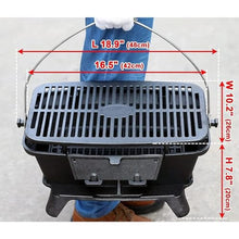 Charcoal Grill Outdoor - Small Portable Charcoal Grill, 100% Cast Iron, Japanese Tabletop Camping Grill