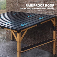 Outsunny 10'x14' Wooden Grill Gazebo Galvanized Steel Sloped Roof, Natural