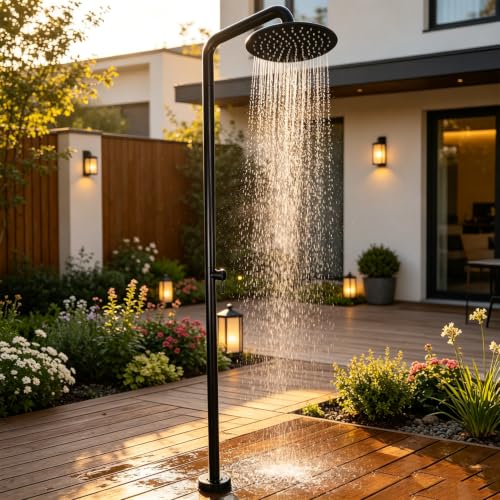 WTRYRN Freestanding Shower Column with 360° Swivel Head 2