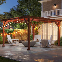 Outsunny 11' x 12.5' Outdoor Wood Pergola Grape Trellis for Patio Brown