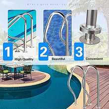 Swimming Pool Safety Hand Rail Pool Handrails Pool Hand Rail 304 Stainless Steel Swimming Pool Handrail, 3-Bend Spa Safety Rails, 304 Stainless Steel Easy to Install 250LBS Load Ca (Thick 1mm) ()