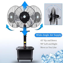 USZWBY High Velocity Outdoor Misting Fan, 30" Adjustable Oscillating Patio Fan with 11 Gal Water Tank, 3 Speeds, Ideal for Warehouses & Patios, Efficient Cooling Solution (650Mm/26In)