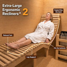 Recliners Steam Sauna 2 Person, Canadian Red Cedar, 220V, 6KW Harvia Heater