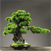 LSHAOBO Artificial Bonsai Welcome Pine 19-Inch Simulation Potted Bonsai Home Office Opening Gift Fake Plant Decoration