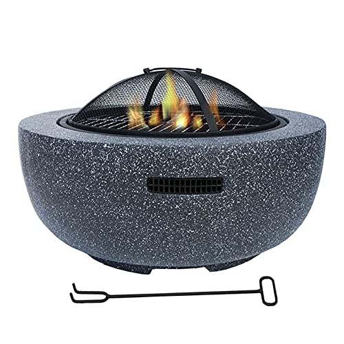 Fire Pit Outdoor Wood Burning fire Pit, Villa Courtyard Imitation Marble Garden fire Pit, Picnic Barbecue Grill