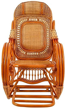 ZYBB Solid Wood Large Rocking Chair Adult Recliner Balcony Rattan Lazy Rocking Chair 145X102x65cm