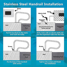 MSHOSAC Swimming Pool Safety Hand Rail Pool Handrails, 304 Stainless Steel Swimming Pool Hand Rail with Armrest Cover 32X22.5in/81x57cm
