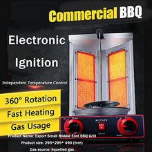 Kebab Skewers Grill Gyro Chicken Kebab Machine, Countertop Kebab Gas Cooker Rotating Roaster Baking Machine, 360° All-Round Browning, Stainless Steel W/Bake Ware, Stain Resistant