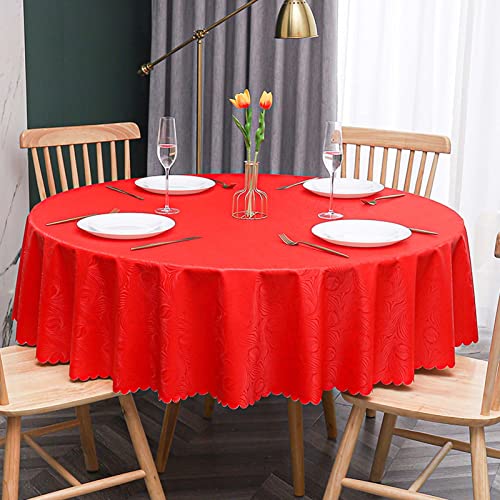Round Tablecloth, Waterproof & Stain Resistant Table Cloth, Heavy Duty Wrinkle Free Round Table Cloth, Dining Table Cover Cloth, Round Patio Table Cover, for Outdoor Picnic, Kitchen (C 94in)