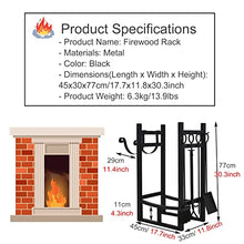 JDXQBLD Firewood Rack Firewood Racks Logs Storage Stand with Kindling Rack, Heavy Duty Storage Stacker with Tools, Log Holder for Fireplace Patio Deck Living Room Wood Stove,