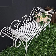 Garden Benches Outdoor Leisure Bench with Backrest and Armrests Exquisite White Garden Bench Patio Balcony Outdoor Wrought Iron Leisure Furniture Bench