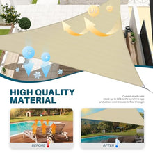 COARBOR 26' x 47' x 53.7' Right Triangle Sun Shade Sails Wire Rope Hemmed All Edges Strong Double Stitched Seam Super Heavy Duty Perfect for Patio Deck Yard Garden-Beige
