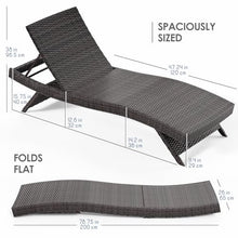 Nestl Outdoor Lounge Chair Set of 4, Wicker Reclining Patio Chairs Brown