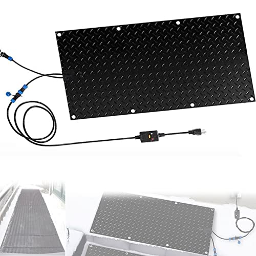 Heated Snow Melting Mats for Entrances No-Slip Heating Stair Heating Mats,Heated Outdoor Mats W/5ft Power Cord Snow Melting Mats for Winter Snow Removal,13 * 60inch(33 * 152.4cm)