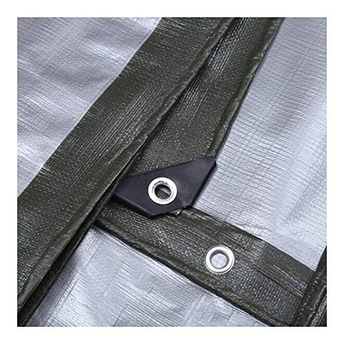 OKUOKA Tarpaulin Waterproof Heavy Duty Sun Protection and UV Protection Truck Cover Metal Eyelet Pergola Outdoor Patio Accessories, 18 Sizes (Color : Silver, Size : 4.8x7.8m)
