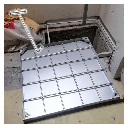 BYFSRUS Stainless Steel Square Storm Drain Cover Waterproof Manhole Lid for Basement & Septic Tanks 2440in Durable & HeavyDuty (26x26in)