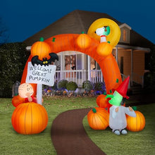 Peanuts Great Pumpkin Halloween Inflatable Archway with Charlie Brown, Snoopy and Lucy, 9.5-Ft Lighted Airblown Yard Decor