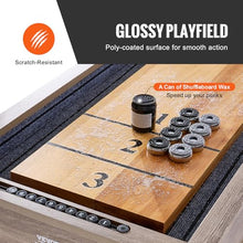 VEVOR Shuffleboard Table 11.5 ft 2-in-1 Combo Game Set Black + Brown
