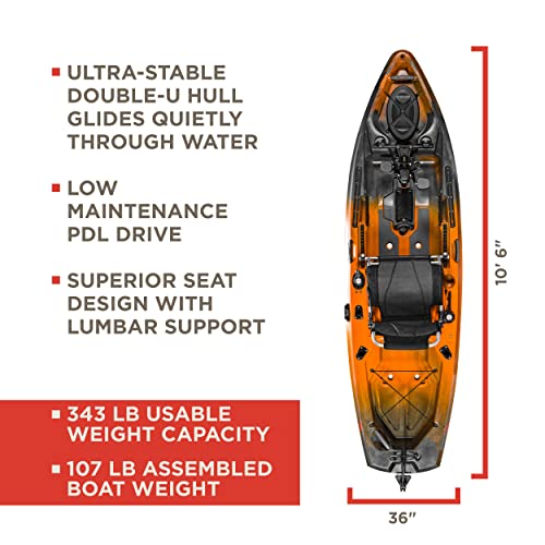 Old Town Sportsman PDL 106 Pedal Fishing Kayak Ember Camo