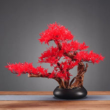 YXIANG56Q Fake Plants Artificial Bonsai Tree Japanese Maple Leaf Fake Plants for Home Office Book Shelf Room Decor Indoor, Height 17.72'' Bonsai Tree