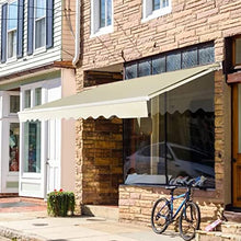 Retractable Patio Awning, Manual Deck Awning Sunshade Shelter With Crank Handle And Water-Resistant Polyester, Retractable Canopy For Yard, Porch, Balcony ( Color : Beige , Size : 13x11.5FT/4x3.5M )