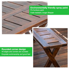 LLZJDDPLY Folding Picnic Table Set with 2 Benches, Carbonized Wood Patio Table with Umbrella Hole, Portable Outdoor Dining Set, Brown