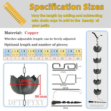 DFTDFYXYRain Chain Rain Water Catcher Rain Catcher Chain 8.5FT Rain Chain Copper Rain Chain for Window Garden Decorations for Gutters Rotating Rain Catcher Chain,Eaves Drainage,3.6m(11.8ft)