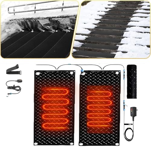 CSGDOQY Snow Melting Mats for Outdoor Driveways and Stairs - No-Slip Winter Snow Removal Mats for Doorways and Steps(40x120cmx2Pcs)