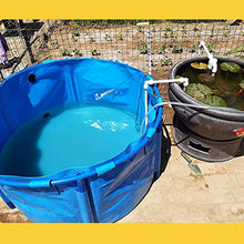 Etlegor Aquarium Pool Pond with Drain Valve, Portable Water Storage Tank PVC Canvas with Stand Solid Structure for Aquaculture, Outdoor Cisterns, Children's Pools (Color : Blue, Size : 1.8x1m/2560L)