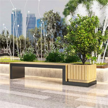 YUHUAWF Garden Bench Landscape Planter Box with Public Bench Seat Combined Planter Box with Bench