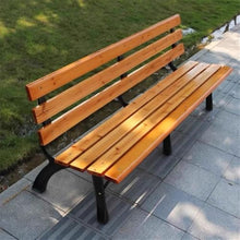 GRFIT Outdoor Bench Outdoor Bench for Park, Cast Aluminium Structure, Wooden Seat, for Balcony, Terrace, Leisure Chair Garden Bench (Small)