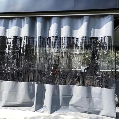 VZCOMM Outdoor Vinyl Curtain Clear Tarpaulin Waterproof Tarp for Gazebo Balcony(20'wx13'h(6.1 x4 m))