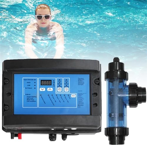 QIUFANGM Saltwater Chlorinator, 15/20/30/50 g/h Automatic Cleaning Salt Water Pool Chlorine Generator System, for 25000 Gallon Swimming,50g/h(15g/h)