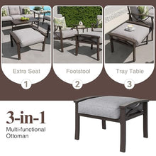 RoyalCraft 6 Piece Outdoor Patio Furniture Set with Coffee Table and Ottomans Grey