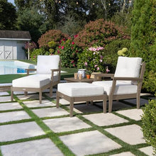 highwood Lehigh 5-Piece Deep Seating Set, with Sunbrella Cushions in Bliss Linen, Woodland Brown Frame