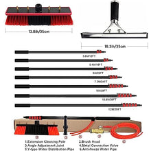 Photovoltaic Panel Cleaning Brushes, Window Cleaning Rods with Squeegee, Solar Panel Cleaning Equipment, Extendable Cleaners for Greenhouse Roofs,35cmbrushhead-6M/20FT