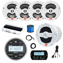 Enrock Marine JBL PRV-175 Marine Stereo Receiver with 4x 8" Speakers, Subwoofer, Amplifier, Remote, USB Adapter White