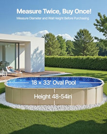 VEVOR 18-Foot-by-33-Foot Oval Pool Liner for Overlap Above Ground Swimming Pools, 48-to-54inch Wall Height, Durable Standard Gauge Vinyl