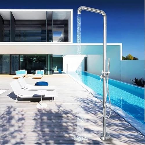 HUXUZYDY Freestanding Outdoor Shower with Overhead and Handheld Heads, Ideal for Garden, Poolside, Patio, and Beach Spa Use,Size_Name-A,Size_Name-A