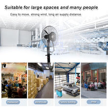 JDXQBLD Industrial Humidifying and Cooling Spray Fan, Cold Fan Industrial Spray Fan High Power, Outdoor Misting Fan, with Water Cooling and Shaking Head Electric Fan for Home, Commerc，Blue