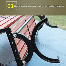 WZYPZFCL Outdoor Bench Bench,Outdoor Park Garden Benches Terrace Benches, Weatherproof Bench with Aluminum Legs and Anticorrosive Pine Wood, 2-Seater Bench (Pine 150Cm) (Solid W (Pine 150CM)