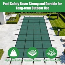 18x36' Inground Pool Safety Cover, 20x38' Heavy Duty Mesh Winter Pool Cover, UV Resistant Polypropylene Swimming Pool Cover with Brass Anchors, Stainless Steel Springs & Installation Tools, Green