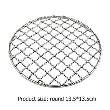 Camping Grill Grate Stainless Steel Mesh Grill Bushcraft Grill Camping Rack for Fire Cooking BBQ Backpacking Campfire Rated (Color : A Size : Square) (A Round)