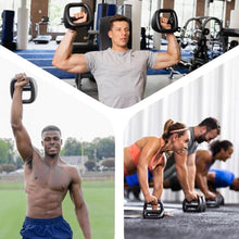 YBell Pro 18 Piece Bundle with Horizontal Rack Black - 3-in-1 Kettlebell, Dumbbell, Push Up Bar