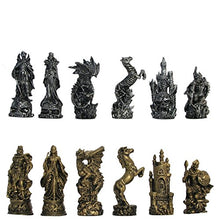 CHH 17" 3D Fantasy Chess Set Good Vs. Evil Bronze & Silver Tone