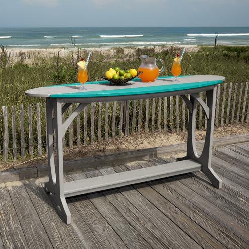 Bahia Verde Shoreline 3-Piece Bar Height Balcony Set Cove Gray with Seaglass Blue