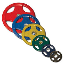 Body-Solid Quad Grip Olympic Rubber Weight Plates Set Multi